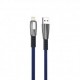 Cable qcharx florence usb a lightning 3a - 1 m - zinc azul cordón plano premium