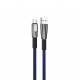 Cable qcharx florence usb a tipo c  3a - 1 m - zinc azul cordón plano premium