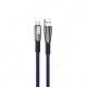 Cable qcharx florence usb a tipo c  3a - 1 m - zinc azul cordón plano premium