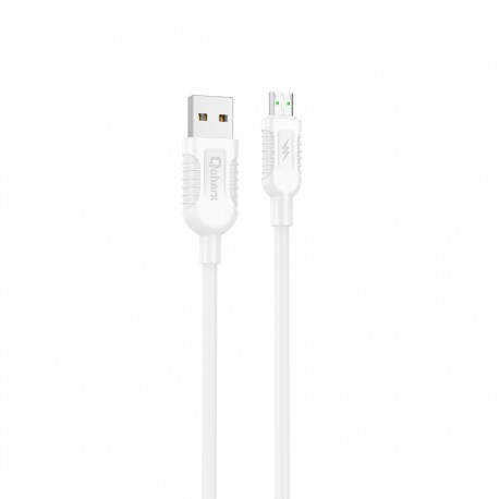 Cable qcharx athens usb a micro 3a - 1 m - pvc blanco