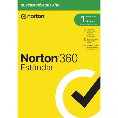 Antivirus norton 360 standard 10gb español 1 usuario 1 dispositivo 1 año esd electronica drmkey gum