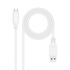 Nanocable Cable USB 3.1, Gen2 10 Gbps 3A, tipo USB-C/M-A/M, Blanco, 2 m