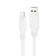 Nanocable Cable USB 3.1, Gen2 10 Gbps 3A, tipo USB-C/M-A/M, Blanco, 2 m