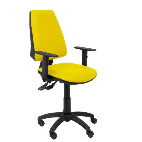 Silla Elche sincro similpiel amarillo con brazo regulable