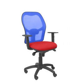 Silla Jorquera malla azul asiento bali rojo