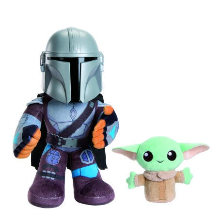 Peluche mattel star wars clan de dos mandalorian y grogu