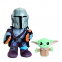 Peluche mattel star wars clan de dos mandalorian y grogu