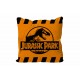Cojin cuadrado caution logo naranja jurassic park envasado vacio