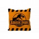 Cojin cuadrado caution logo naranja jurassic park envasado vacio