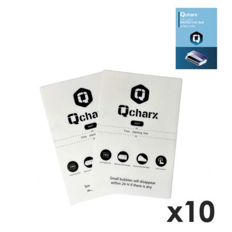 QCHARX INTERNATIONAL - Laminas de proteccion frontales qcharx hidrogel mate anti huellas para qx1 10 unidades - QCHMATEHD10
