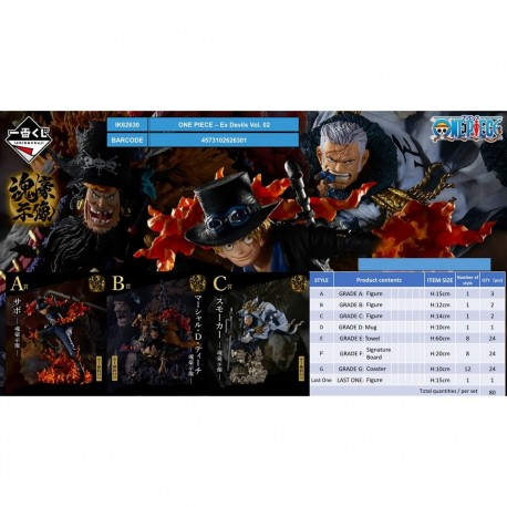 BANPRESTO - Ichiban kuji one piece ex devils vol 2 lote 80 articulos - IK62630