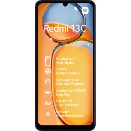 XIAOMI - Xiaomi Redmi 13C 17,1 cm (6.74'') SIM doble Android 13 4G USB Tipo C 6 GB 128 GB 5000 mAh Negro - xiaredmi13c128bk