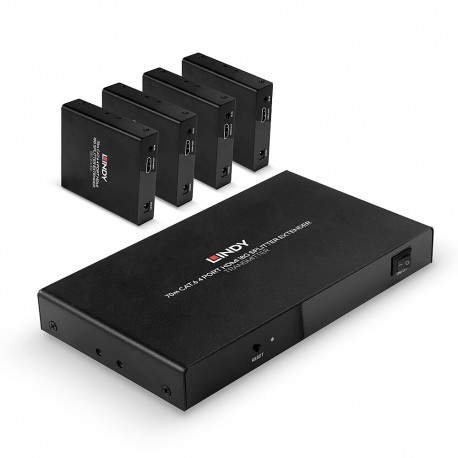 LINDY - Lindy 38262 extensor audio/video Transmisor y receptor de señales AV Negro - 38262