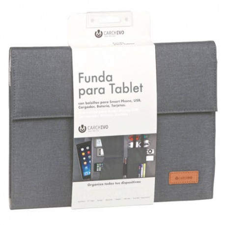 CARCHIVO - FUNDA TABLET VENTURE 10.1 BOLSILLO Y SOLAPA  GRIS CARCHIVO 23210007 - 23210007