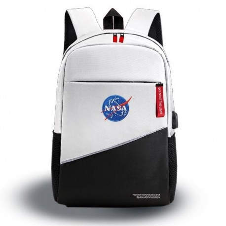 MOCHILA NASA GAMING BASICA BLANCA 15.6