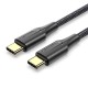 VENTION - Vention Cable USB 2.0 Tipo-C 3A TAUBF/ USB Tipo-C Macho - USB Tipo-C Macho/ 1m/ Negro - TAUBF