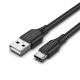 VENTION - Vention Cable USB 2.0 3A CTHBF/ USB Tipo-C Macho - USB Macho/ 1m/ Negro - CTHBF