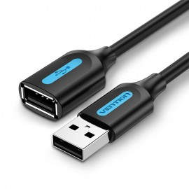 VENTION - Vention Cable Alargador USB 2.0 CBIBI/ USB Macho - USB Hembra/ 3m/ Negro - CBIBI