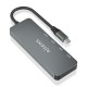 AISENS Hub USB 3.2 Gen2 10G USB-C, USB-C/M-4xUSB-C/H, Gris, 15cm