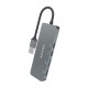 AISENS Hub USB 3.2 Gen2 10G USB-A, USB-A/M-2xUSB-C/H-2xUSB-A/H, Gris, 15cm
