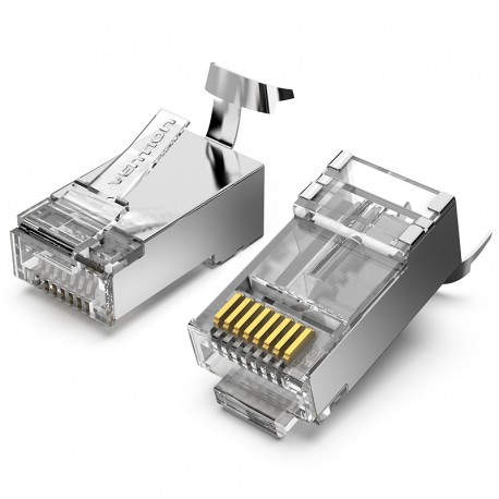 Vention IDER0-10 conector RJ-45 Plata, Transparente