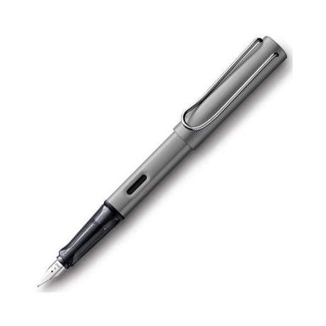 LAMY PLUMA ESTILOGRÁFICA AL-STAR GRAPHITE 026F PUNTA FINA TINTA AZUL COLOR GRIS