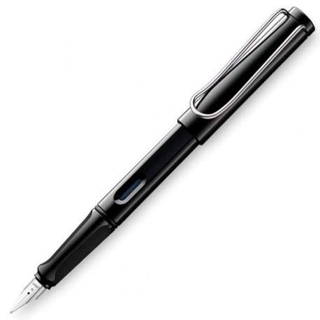LAMY PLUMA ESTILOGRÁFICA SAFARI 019M PUNTA MEDIA TINTA AZUL COLOR NEGRO