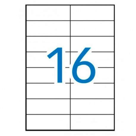 APLI ETIQUETAS BLANCO RECICLABLES PARA INKJET, LÁSER Y FOTOCOPIADORAS / 105,0X 37,0 MM /CANTOS RECTOS - 100 HOJAS-