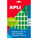 APLI ETIQUETAS MANUALES 10 12X18MM VERDE 8 HOJAS