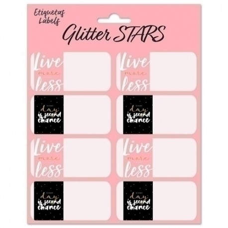 ETIQUETA ESCOLAR ERIK 15,8x20 GLITTER ST