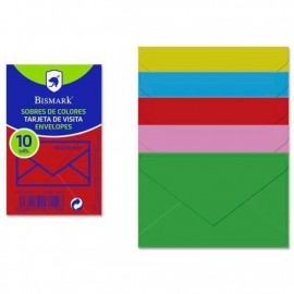 BISMARK - BISMARK SOBRE DE PAPEL 90GR 76X120MM COLORES 10 SOBRES SURTIDOS - 327119