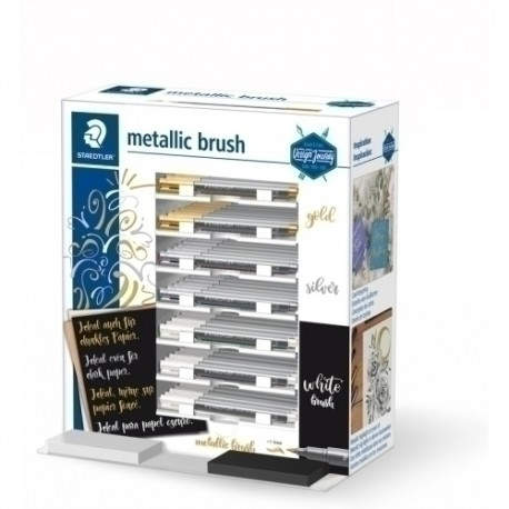 STAEDTLER EXPOSITOR DE SOBREMESA ROTULADORES METÁLICOS PUNTA PINCEL 1-6MM C/SURTIDOS