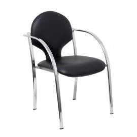 Pack 2 sillas Hellin similpiel negro chasis cromado