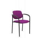 Silla fija Villalgordo similpiel morado chasis negro con brazos