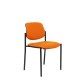 Silla fija Villalgordo similpiel naranja chasis negro