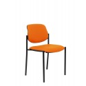 Silla fija Villalgordo similpiel naranja chasis negro