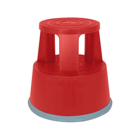 TABURETE PP 2 PELDAÑOS C/RUEDAS A-SERIES ROJO