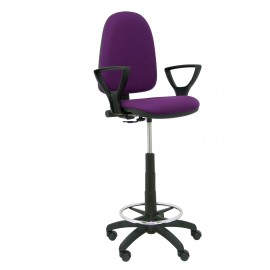 Taburete Ayna bali morado brazos fijos