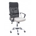 Silla Gontar respaldo malla negro asiento gris claro
