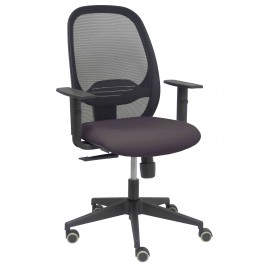 Silla Cilanco negra malla negra asiento bali gris oscuro brazo regulable