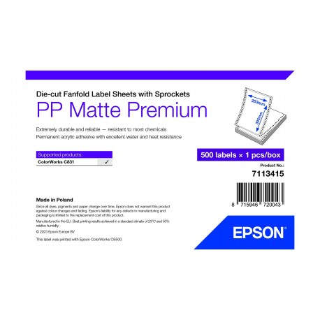 Epson 7113415 etiqueta de impresora Blanco Etiqueta para impresora autoadhesiva