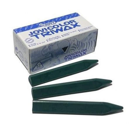 ESTUCHE 12 CERAS JOVICOLOR TRIWAX 97312 VERDE OSC.