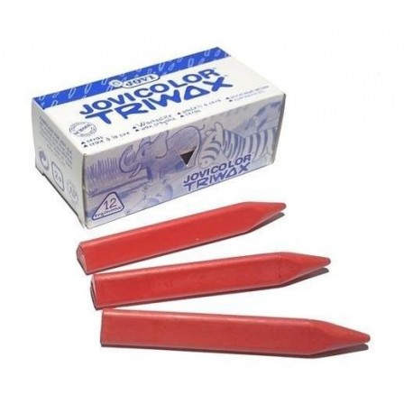 ESTUCHE 12 CERAS JOVICOLOR TRIWAX 97302 ROJO
