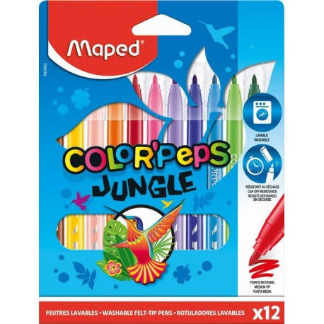 ESTUCHE CARTON 12 ROTULADORES JUNGLE 2.0 MAPED 845902