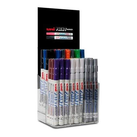 UNIBALL EXPOSITOR MARCADOR PERMANENTE PAINT MARKER PX-21/54P SURTIDO -54U-