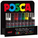 UNIBALL EXPOSITOR MARCADOR POSCA PC-3M/3D BLANCO-ROJO-VERDE-PLATA-NEGRO-AZUL-AMARILLO -36U-