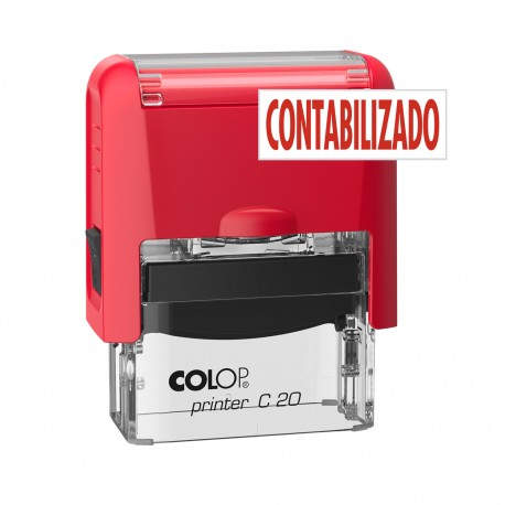 COLOP SELLO PRINTER C20 FORMULA  CONTABILIZADO  ALMOHADILLA E/20 14X38MM ROJO