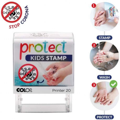 COLOP SELLO PRINTER 20 PROTECT KIDS 190X120MM NEGRO BLISTER