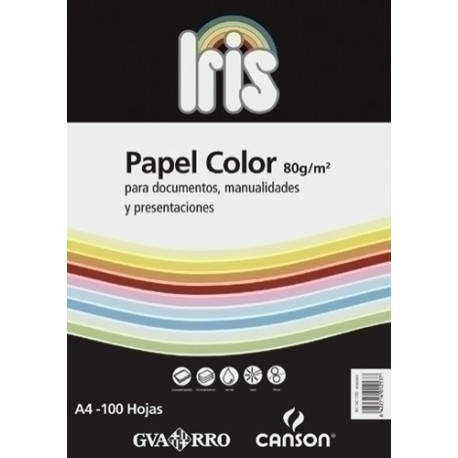 PAPEL COLOR A4 IRIS 80g 100h AHUESADO