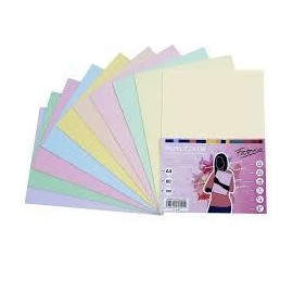 PAQ. 100H PAPEL FABRISA 80GR A4 STDO PASTEL